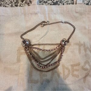 Betsey Johnson Layered Gold and Pink Necklace Authentic